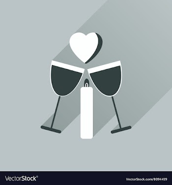 Flat web icon with long shadow glasses of wine vector image