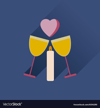 Flat web icon with long shadow glasses of wine vector image
