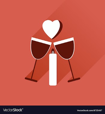 Flat web icon with long shadow glasses of wine vector image