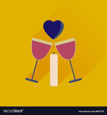 Flat web icon with long shadow glasses of wine vector image