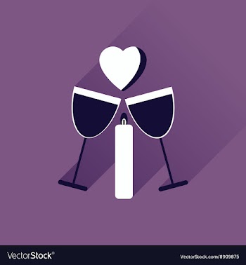 Flat web icon with long shadow glasses of wine vector image