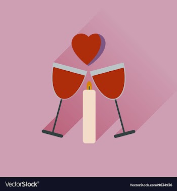 Flat web icon with long shadow glasses of wine vector image