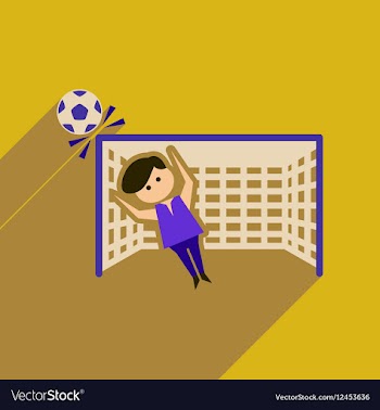 Flat web icon with long shadow goalkeeper vector image