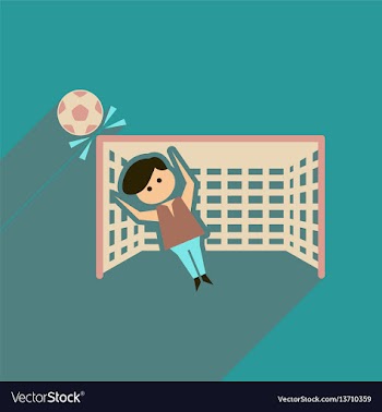 Flat web icon with long shadow goalkeeper vector image