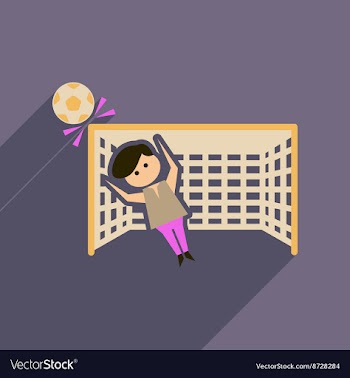 Flat web icon with long shadow goalkeeper vector image