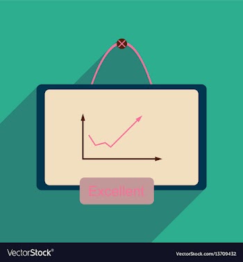 Flat web icon with long shadow graph board vector image