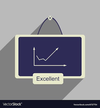 Flat web icon with long shadow graph board vector image