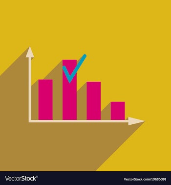 Flat web icon with long shadow graph vector image