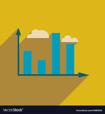 Flat web icon with long shadow graph vector image