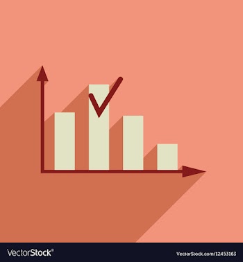 Flat web icon with long shadow graph vector image