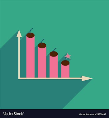 Flat web icon with long shadow graph vector image