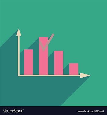 Flat web icon with long shadow graph vector image
