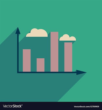 Flat web icon with long shadow graph vector image