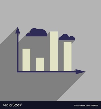 Flat web icon with long shadow graph vector image