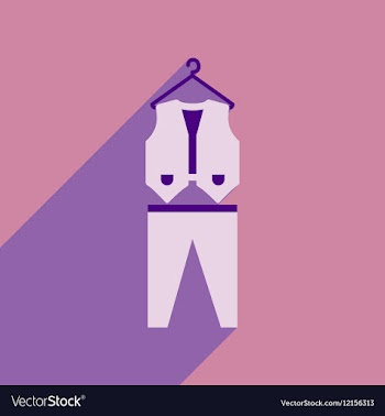 Flat web icon with long shadow groom s suit vector image