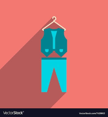 Flat web icon with long shadow groom suit vector image