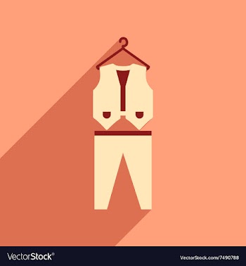Flat web icon with long shadow groom suit vector image