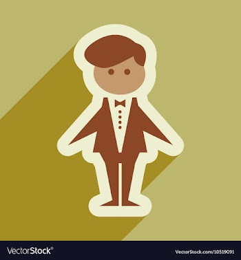 Flat web icon with long shadow groom vector image