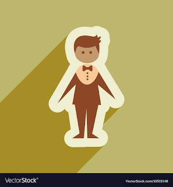 Flat web icon with long shadow groom vector image