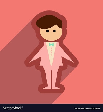 Flat web icon with long shadow groom vector image