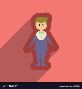 Flat web icon with long shadow groom vector image