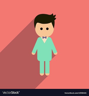 Flat web icon with long shadow groom vector image