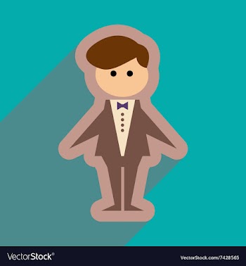 Flat web icon with long shadow groom vector image