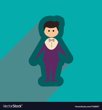 Flat web icon with long shadow groom vector image