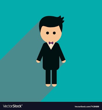 Flat web icon with long shadow groom vector image