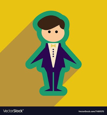 Flat web icon with long shadow groom vector image