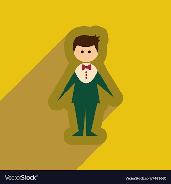 Flat web icon with long shadow groom vector image