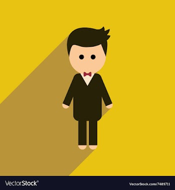Flat web icon with long shadow groom vector image