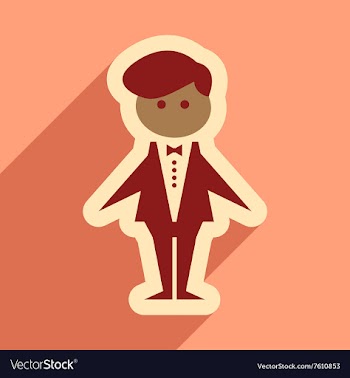 Flat web icon with long shadow groom vector image