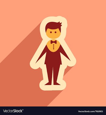 Flat web icon with long shadow groom vector image