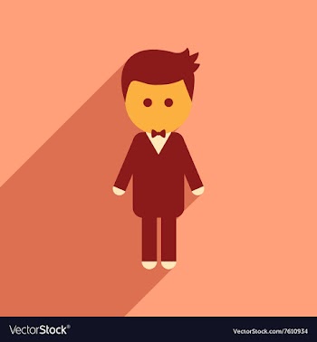 Flat web icon with long shadow groom vector image