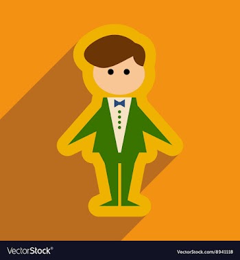 Flat web icon with long shadow groom vector image