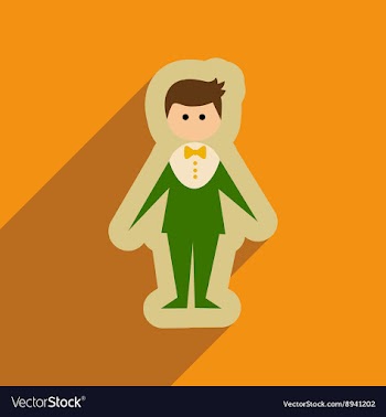 Flat web icon with long shadow groom vector image