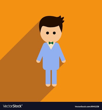 Flat web icon with long shadow groom vector image