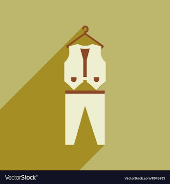 Flat web icon with long shadow grooms suit vector image