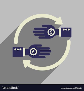 Flat web icon with long shadow hand coin vector image