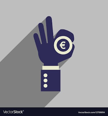 Flat web icon with long shadow hand coin vector image