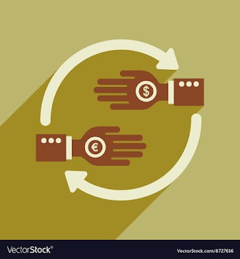 Flat web icon with long shadow hand coin vector image