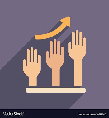 Flat web icon with long shadow hand graph vector image
