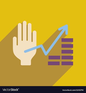 Flat web icon with long shadow hand graph vector image