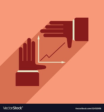 Flat web icon with long shadow hand graph vector image