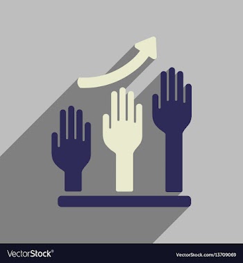 Flat web icon with long shadow hand graph vector image