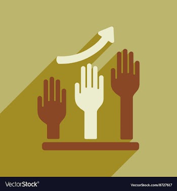 Flat web icon with long shadow hand graph vector image