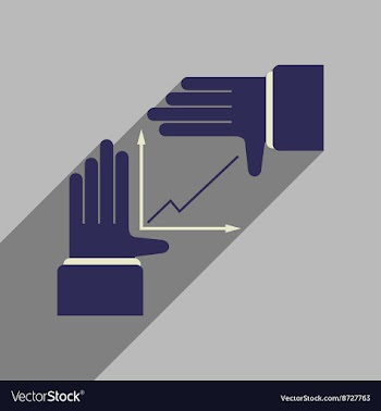 Flat web icon with long shadow hand graph vector image