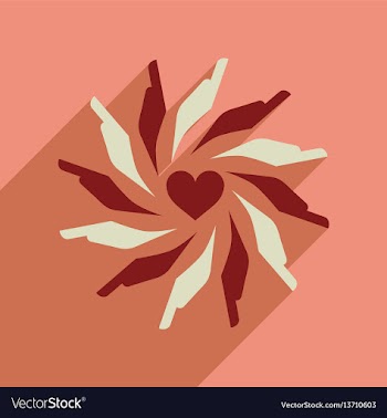 Flat web icon with long shadow hands heart vector image