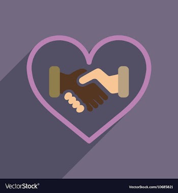 Flat web icon with long shadow handshake vector image